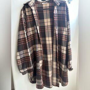 Plaid oversized shacket